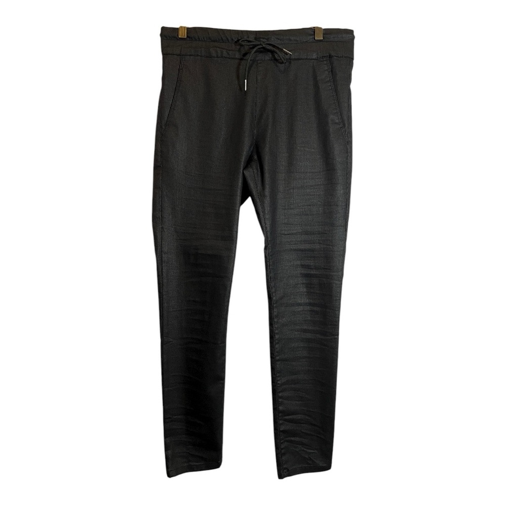 Bevy Flog Shely High Waisted Black Original Mini Check Drawstring Pants Size 30